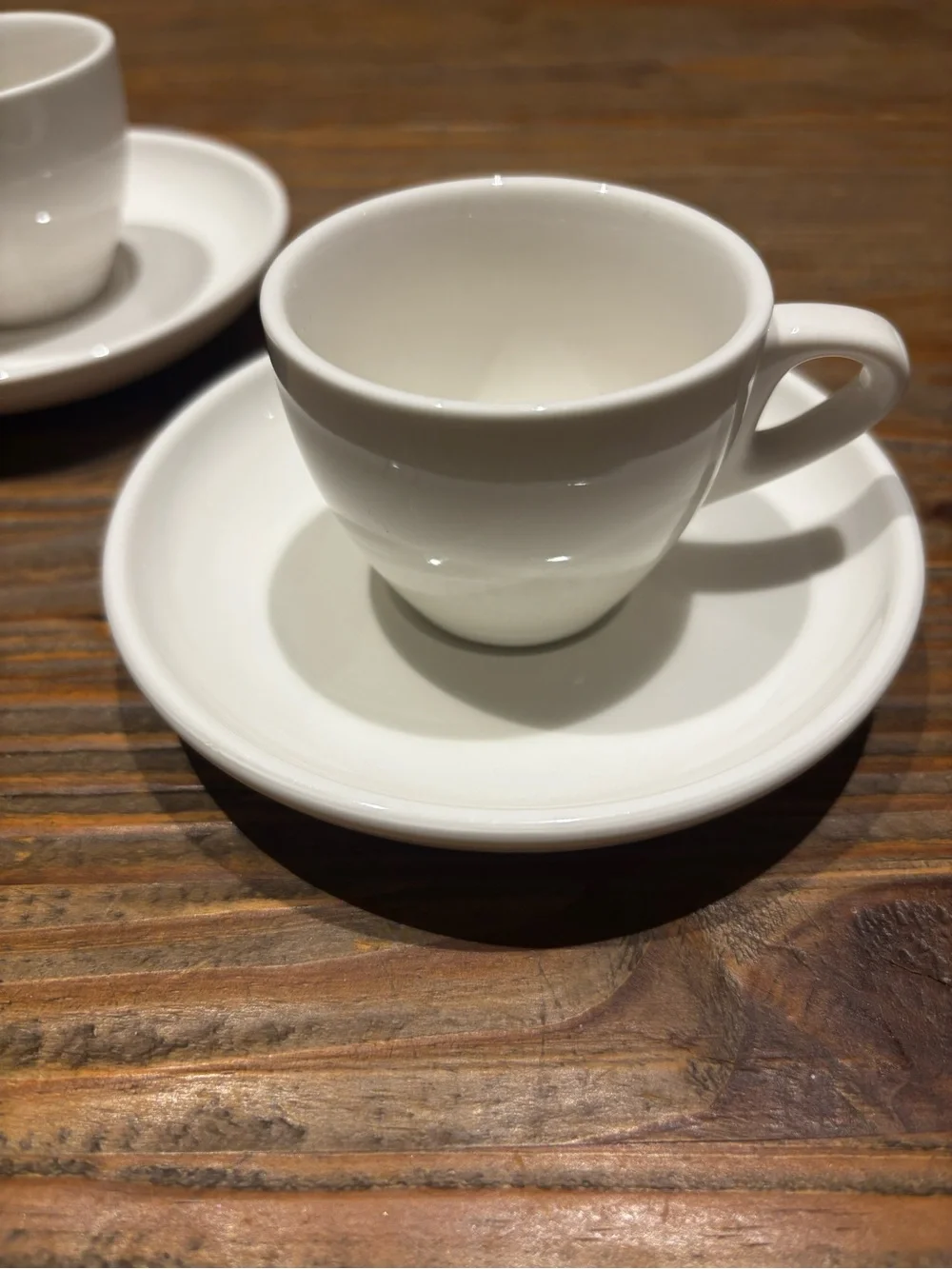 Classic White Ceramic Espresso Cup & Saucer Set - 2 Pack